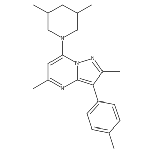 7-(3,5-Dimethylpiperidin-1-yl)-2,5-dimethyl-3-(p-tolyl)pyrazolo[1,5-a]pyrimidine结构式