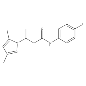 3-(3,5-dimethyl-1H-pyrazol-1-yl)-N-(4-fluorophenyl)butanamide结构式