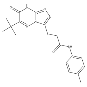 2-[(6-tert-butyl-7-oxo-7,8-dihydro[1,2,4]triazolo[4,3-b][1,2,4]triazin-3-yl)sulfanyl]-N-(4-methylphenyl)acetamide结构式