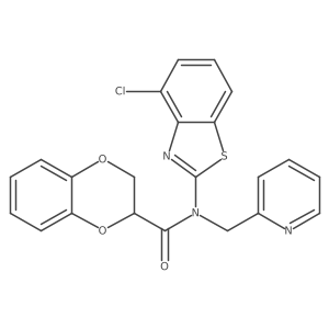 N-(4-chlorobenzo[d]thiazol-2-yl)-N-(pyridin-2-ylmethyl)-2,3-dihydrobenzo[b][1,4]dioxine-2-carboxamide结构式