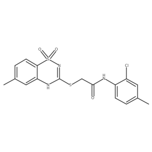 N-(2-chloro-4-methylphenyl)-2-((6-methyl-1,1-dioxido-4H-benzo[e][1,2,4]thiadiazin-3-yl)thio)acetamide Structure