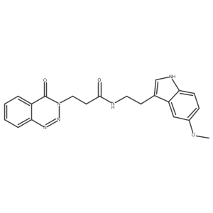 N-[2-(5-methoxy-1H-indol-3-yl)ethyl]-3-(4-oxo-1,2,3-benzotriazin-3(4H)-yl)propanamide结构式