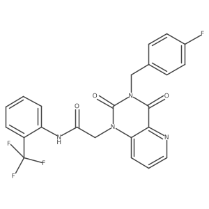 2-{3-[(4-fluorophenyl)methyl]-2,4-dioxo-1H,2H,3H,4H-pyrido[3,2-d]pyrimidin-1-yl}-N-[2-(trifluoromethyl)phenyl]acetamide结构式