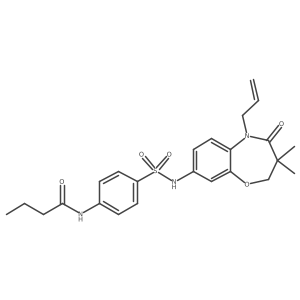 N-(4-(N-(5-allyl-3,3-dimethyl-4-oxo-2,3,4,5-tetrahydrobenzo[b][1,4]oxazepin-8-yl)sulfamoyl)phenyl)butyramide结构式