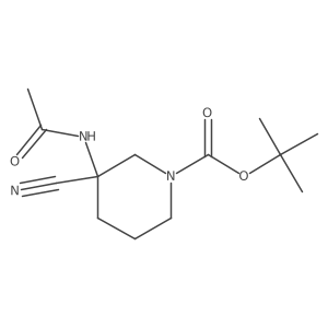 Tert-butyl 3-acetamido-3-cyanopiperidine-1-carboxylate Structure