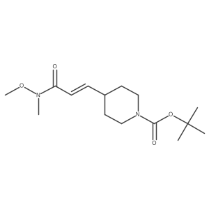 tert-Butyl (E)-4-(3-(methoxy(methyl)amino)-3-oxoprop-1-en-1-yl)piperidine-1-carboxylate结构式