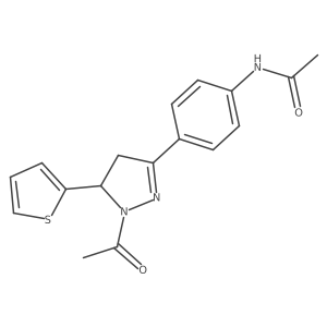 N-{4-[1-acetyl-5-(thiophen-2-yl)-4,5-dihydro-1H-pyrazol-3-yl]phenyl}acetamide Structure