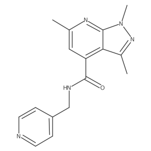 1,3,6-trimethyl-N~4~-(4-pyridylmethyl)-1H-pyrazolo[3,4-b]pyridine-4-carboxamide结构式