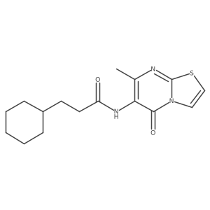 3-cyclohexyl-N-(7-methyl-5-oxo-5H-thiazolo[3,2-a]pyrimidin-6-yl)propanamide Structure