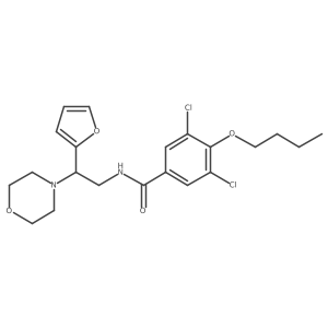 4-butoxy-3,5-dichloro-N-[2-(furan-2-yl)-2-(morpholin-4-yl)ethyl]benzamide Structure