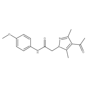 2-(4-acetyl-3,5-dimethyl-1H-pyrazol-1-yl)-N-(4-methoxyphenyl)acetamide Structure