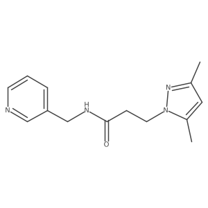 3-(3,5-dimethyl-1H-pyrazol-1-yl)-N-(3-pyridinylmethyl)propanamide结构式