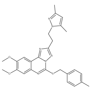 2-(2-(3,5-dimethyl-1H-pyrazol-1-yl)ethyl)-8,9-dimethoxy-5-((4-methylbenzyl)thio)-[1,2,4]triazolo[1,5-c]quinazoline Structure
