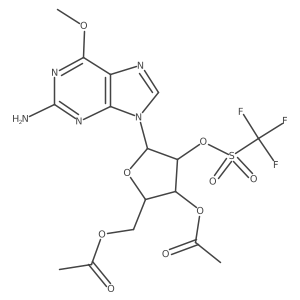 ((2R,3R,4R,5R)-3-acetoxy-5-(2-amino-6-methoxy-9H-purin-9-yl)-4-(((trifluoromethyl)sulfonyl)oxy)tetrahydrofuran-2-yl)methyl acetate结构式