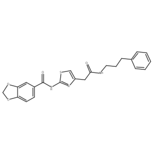 N-(4-(2-oxo-2-((3-phenylpropyl)amino)ethyl)thiazol-2-yl)benzo[d][1,3]dioxole-5-carboxamide结构式