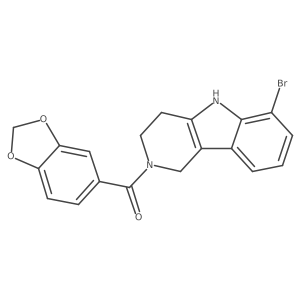 1,3-benzodioxol-5-yl(6-bromo-1,3,4,5-tetrahydro-2H-pyrido[4,3-b]indol-2-yl)methanone结构式