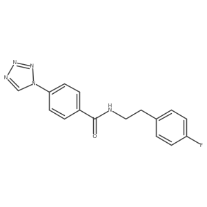 N-[2-(4-fluorophenyl)ethyl]-4-(1H-tetrazol-1-yl)benzamide Structure