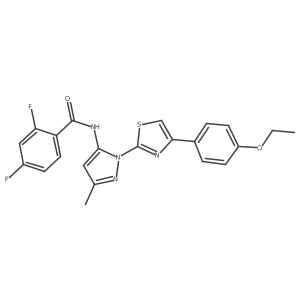 N-(1-(4-(4-ethoxyphenyl)thiazol-2-yl)-3-methyl-1H-pyrazol-5-yl)-2,4-difluorobenzamide结构式
