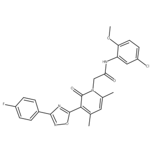 N-(5-chloro-2-methoxyphenyl)-2-(3-(3-(4-fluorophenyl)-1,2,4-oxadiazol-5-yl)-4,6-dimethyl-2-oxopyridin-1(2H)-yl)acetamide结构式