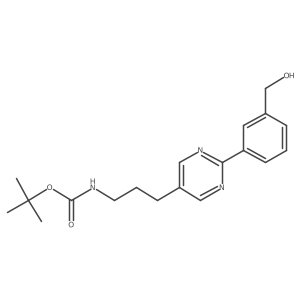 Tert-butyl (3-(2-(3-(hydroxymethyl)phenyl)pyrimidin-5-yl)propyl)carbamate结构式