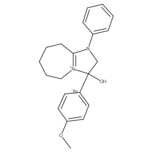 3-hydroxy-3-(4-methoxyphenyl)-1-phenyl-3,5,6,7,8,9-hexahydro-2H-imidazo[1,2-a]azepin-1-ium bromide Structure