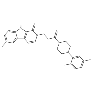 3-{3-[4-(2,5-dimethylphenyl)piperazin-1-yl]-3-oxopropyl}-8-methyl-3,5-dihydro-4H-pyrimido[5,4-b]indol-4-one Structure