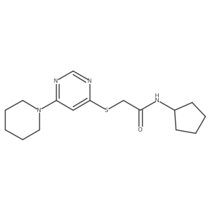 N-cyclopentyl-2-((6-(piperidin-1-yl)pyrimidin-4-yl)thio)acetamide Structure