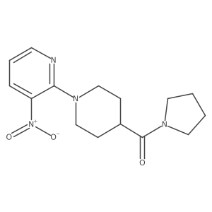 3-Nitro-2-[4-(pyrrolidin-1-ylcarbonyl)piperidin-1-yl]pyridine Structure