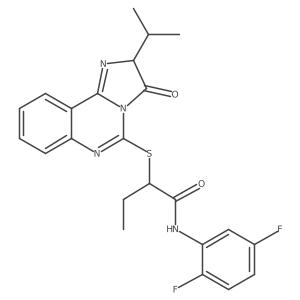 N-(2,5-difluorophenyl)-2-((2-isopropyl-3-oxo-2,3-dihydroimidazo[1,2-c]quinazolin-5-yl)thio)butanamide结构式