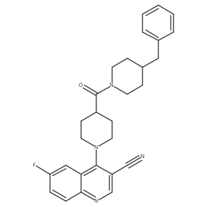 4-[4-(4-Benzylpiperidine-1-carbonyl)piperidin-1-yl]-6-fluoroquinoline-3-carbonitrile Structure