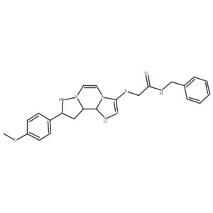 N-benzyl-2-{[11-(4-methoxyphenyl)-3,4,6,9,10-pentaazatricyclo[7.3.0.0^{2,6}]dodeca-1(12),2,4,7,10-pentaen-5-yl]sulfanyl}acetamide结构式