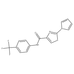 2-(1H-pyrrol-1-yl)-N-(4-(trifluoromethyl)phenyl)thiazole-4-carboxamide结构式