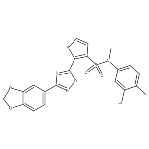 2-[3-(1,3-benzodioxol-5-yl)-1,2,4-oxadiazol-5-yl]-N-(3-chloro-4-methylphenyl)-N-methylthiophene-3-sulfonamide结构式