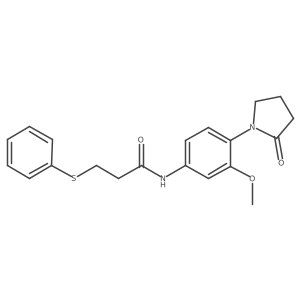 N-(3-methoxy-4-(2-oxopyrrolidin-1-yl)phenyl)-3-(phenylthio)propanamide结构式