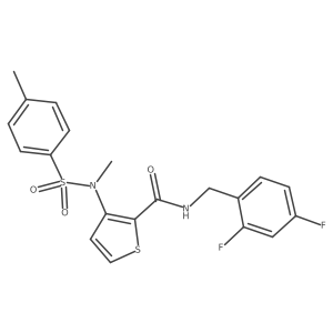 N-(2,4-difluorobenzyl)-3-(N,4-dimethylphenylsulfonamido)thiophene-2-carboxamide结构式