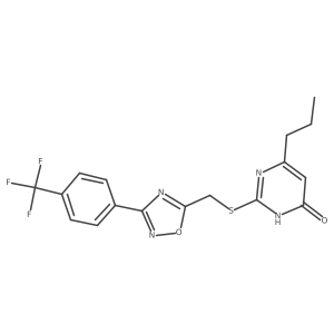 6-Propyl-2-[({3-[4-(trifluoromethyl)phenyl]-1,2,4-oxadiazol-5-yl}methyl)sulfanyl]-4-pyrimidinol结构式
