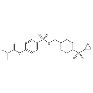 N-(4-(N-((1-(cyclopropylsulfonyl)piperidin-4-yl)methyl)sulfamoyl)phenyl)isobutyramide Structure