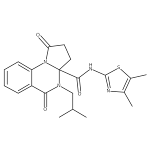 N-[(2Z)-4,5-dimethyl-1,3-thiazol-2(3H)-ylidene]-4-(2-methylpropyl)-1,5-dioxo-2,3,4,5-tetrahydropyrrolo[1,2-a]quinazoline-3a(1H)-carboxamide Structure