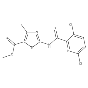 Methyl 2-(3,6-dichloropyridine-2-amido)-4-methyl-1,3-thiazole-5-carboxylate结构式