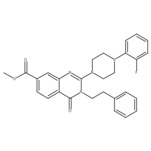Methyl 2-[4-(2-fluorophenyl)piperazin-1-yl]-4-oxo-3-(2-phenylethyl)quinazoline-7-carboxylate结构式