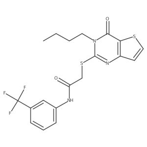 2-[(3-butyl-4-oxo-3,4-dihydrothieno[3,2-d]pyrimidin-2-yl)sulfanyl]-N-[3-(trifluoromethyl)phenyl]acetamide Structure