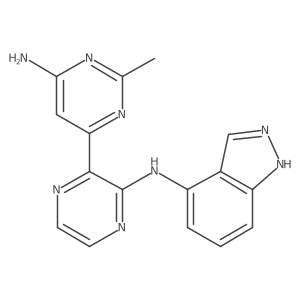N-(3-(6-amino-2-methylpyrimidin-4-yl)pyrazin-2-yl)-1H-indazol-4-amine Structure