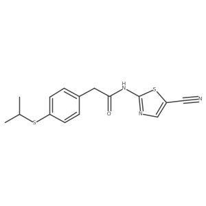 N-(5-cyanothiazol-2-yl)-2-(4-(isopropylthio)phenyl)acetamide Structure