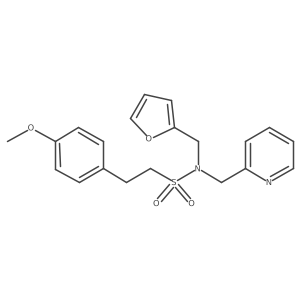 N-(furan-2-ylmethyl)-2-(4-methoxyphenyl)-N-(pyridin-2-ylmethyl)ethanesulfonamide结构式