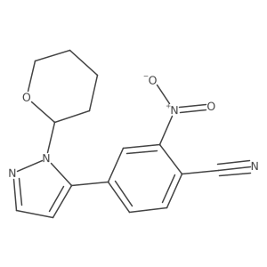 2-Nitro-4-(1-(tetrahydro-2H-pyran-2-yl)-1H-pyrazol-5-yl)benzonitrile结构式