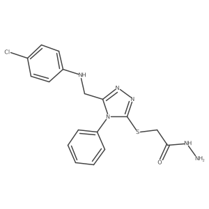 2-[(5-{[(4-Chlorophenyl)amino]methyl}-4-phenyl-4H-1,2,4-triazol-3-yl)thio]acetohydrazide结构式