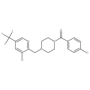 (4-Chloro-phenyl)-[4-(3-chloro-5-trifluoromethyl-pyridin-2-ylmethyl)-piperazin-1-yl]-methanone结构式
