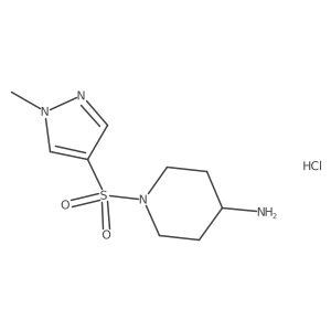 1-[(1-methyl-1H-pyrazol-4-yl)sulfonyl]piperidin-4-amine hydrochloride Structure