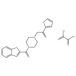 2-(4-(Benzo[d]thiazole-2-carbonyl)piperazin-1-yl)-1-(thiophen-2-yl)ethanone oxalate结构式
