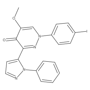 1-(4-iodophenyl)-5-methoxy-3-(1-phenyl-1H-pyrazol-5-yl)pyridazin-4(1H)-one结构式
